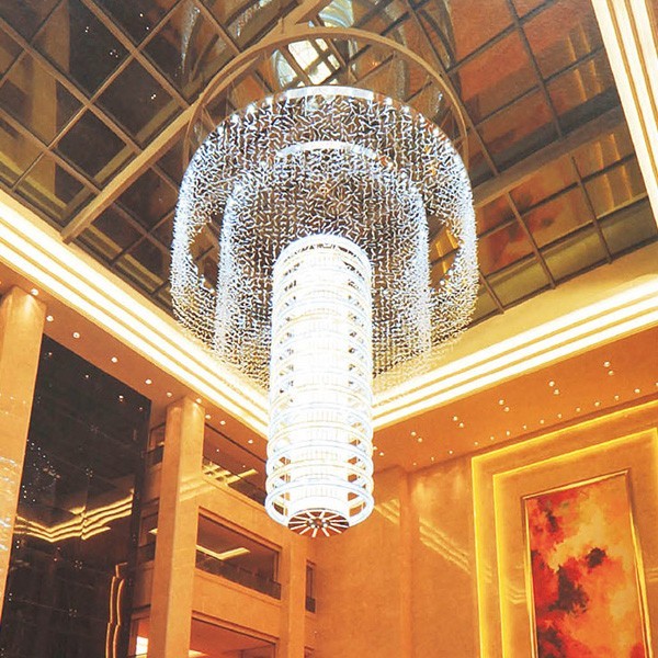 酒店工程非标艺术灯大型水晶灯定制样板