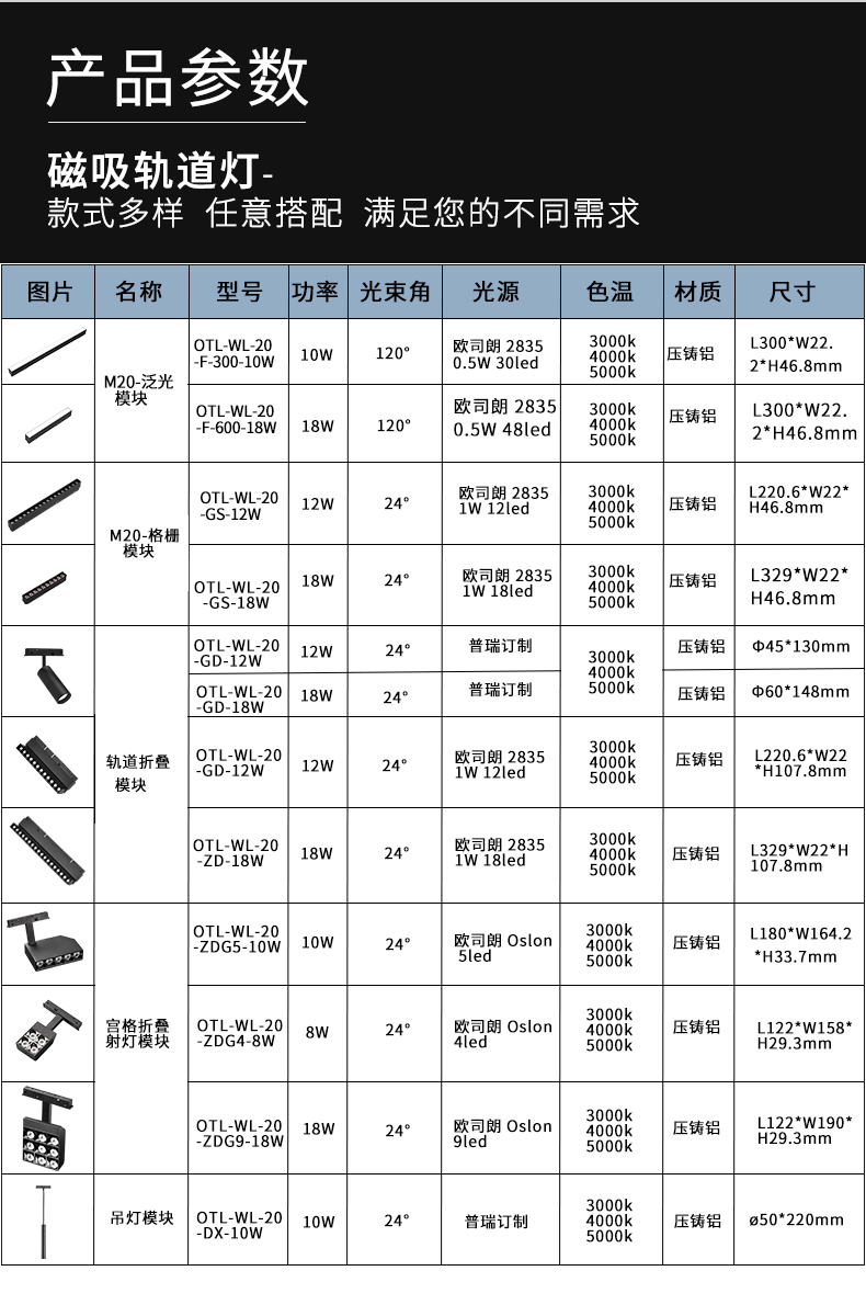 磁吸轨道灯 